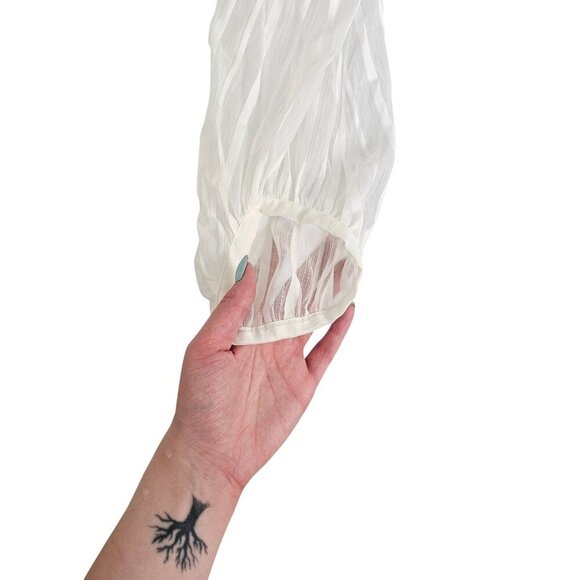 Club Monaco White Stiped Long Sleeve Mini Dress Sz 4 - Picture 7 of 12